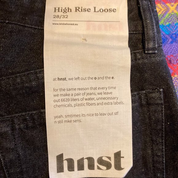 HNST Isolde High Rise Loose Stone Black Denim Jeans - Picture 2 of 8